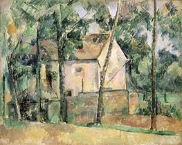 House and Trees, c.1890/94 von Cezanne | Leinwand Kunstdruck