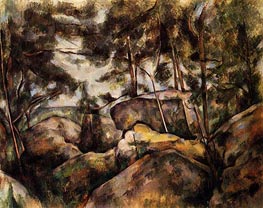 Rocks at Fountainebleau | Cezanne | Painting Reproduction