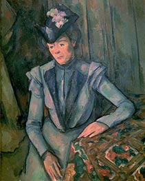 Woman in Blue (Madame Cezanne), c.1900/02 von Cezanne | Leinwand Kunstdruck