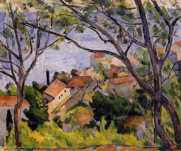 Cezanne | L'Estaque, View through the Trees, 1879 | Giclée Canvas Print