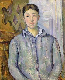 Madame Cezanne in Blau, c.1888/90 von Cezanne | Leinwand Kunstdruck