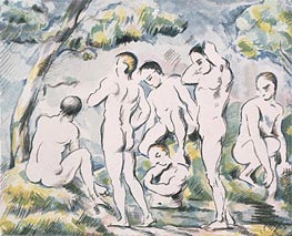 Bathers in a Landscape, 1898 von Cezanne | Papier-Kunstdruck