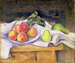 Still Life with Peaches and Pears, c.1890 von Cezanne | Leinwand Kunstdruck
