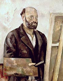 Self Portrait with a Palette, c.1885/87 von Cezanne | Leinwand Kunstdruck