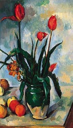 Tulips in a Vase, c.1890/92 by Cezanne | Canvas Print