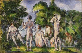 Group of Bathers, c.1895 von Cezanne | Leinwand Kunstdruck