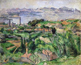 View of the Bay of Marseille with the Village of Saint-Henri, c.1883 von Cezanne | Leinwand Kunstdruck