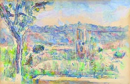Aix Cathedral Seen from the Studio at Les Lauves, c.1904/06 by Cezanne | Paper Art Print