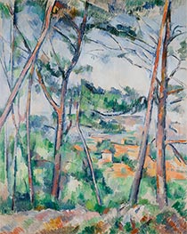 Landschaft in der Nähe von Aix, die Ebene des Flusses Arc, c.1892/95 von Cezanne | Leinwand Kunstdruck