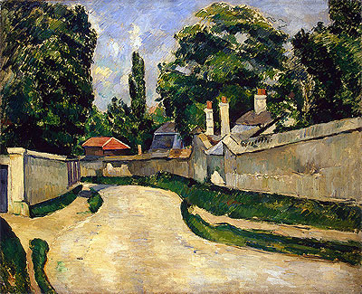 Houses along a Road, c.1881 | Cezanne | Giclée Leinwand Kunstdruck