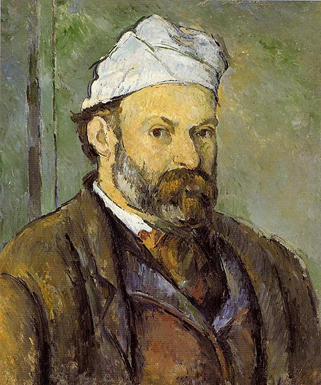 Self Portrait in a White Cap, c.1881/82 by Cezanne | Canvas Print