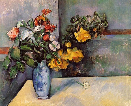 Stillleben, Blumen in einer Vase, c.1885/88 | Cezanne | Giclée Leinwand Kunstdruck