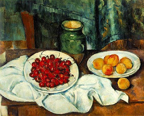 Still Life with Cherries and Peaches, c.1885/87 | Cezanne | Giclée Canvas Print