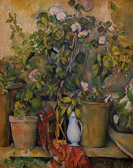 Terracotta Pots and Flowers, c.1891/92 | Cezanne | Giclée Canvas Print