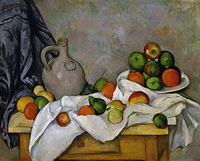 Curtain, Jug and Fruit Bowl, c.1893/94 | Cezanne | Giclée Canvas Print