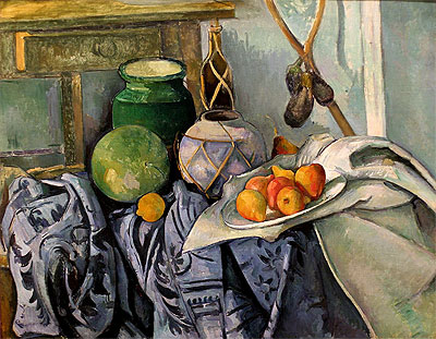 Still Life with a Ginger Jar and Eggplants, c.1890/94 | Cezanne | Giclée Leinwand Kunstdruck