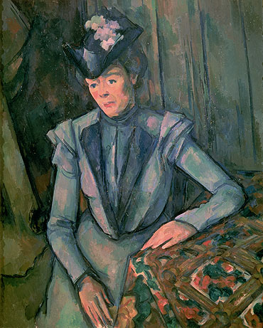 Woman in Blue (Madame Cezanne), c.1900/02 | Cezanne | Giclée Leinwand Kunstdruck