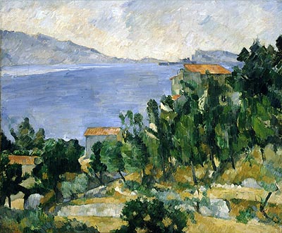 View of Mount Mareseilleveyre and the Isle of Maire, c.1878/82 by Cezanne | Canvas Print