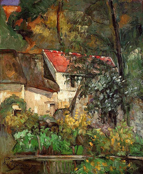 The House of Pere Lacroix in Auvers, 1873 | Cezanne | Giclée Canvas Print