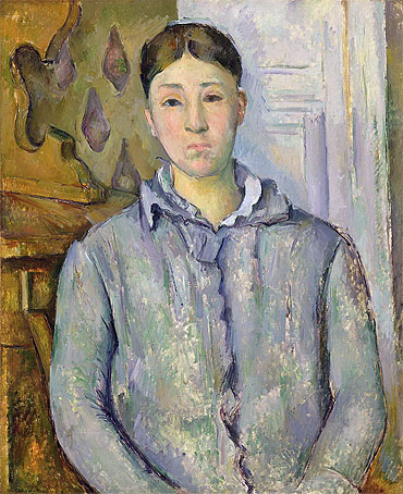Madame Cezanne in Blau, c.1888/90 | Cezanne | Giclée Leinwand Kunstdruck
