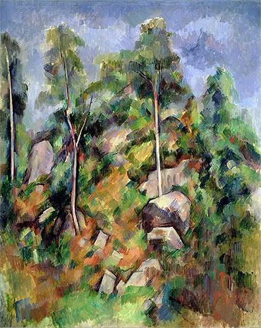 Rocks and Trees in Provence, c.1900 | Cezanne | Giclée Leinwand Kunstdruck