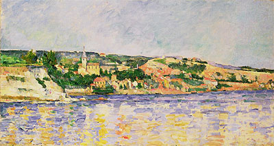 River and Hills, c.1875 | Cezanne | Giclée Leinwand Kunstdruck