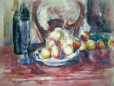 Still Life with Apples, Bottle and Chairback, n.d. | Cezanne | Giclée Papier-Kunstdruck