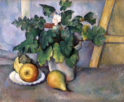 Pot of Flowers and Pears, c.1888/90 | Cezanne | Giclée Leinwand Kunstdruck