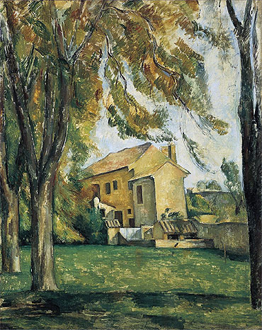 Farmhouse and Chestnut Trees at Jas-de-Bouffan, c.1885/87 | Cezanne | Giclée Canvas Print