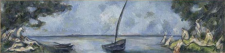 The Boat and the Bathers, c.1890/94 | Cezanne | Giclée Leinwand Kunstdruck