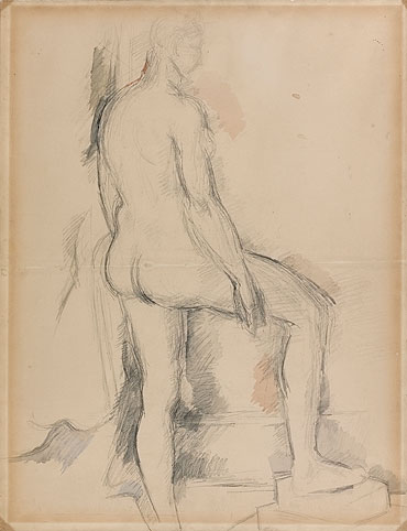 Study of a Nude Figure, c.1885 by Cezanne | Paper Art Print