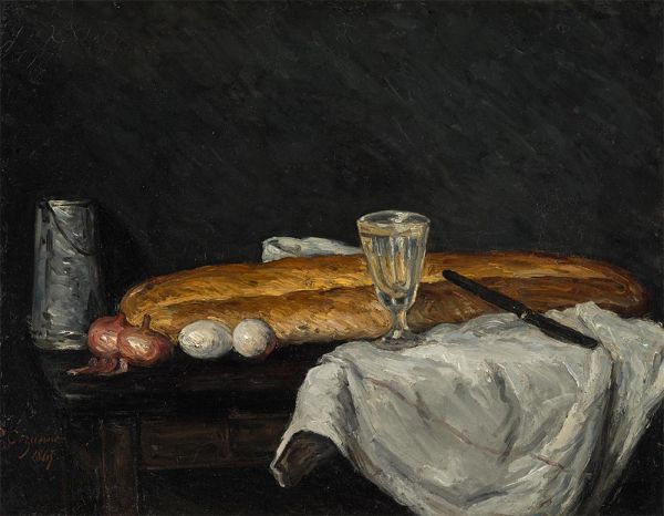 Still Life with Bread abd Eggs, 1865 | Cezanne