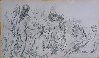 Five Female Bathers, c.1885/90 | Cezanne | Giclée Paper Print