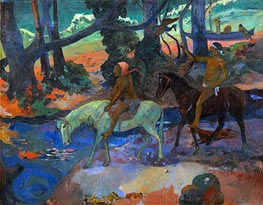 The Ford (Flight), 1901 von Gauguin | Leinwand Kunstdruck