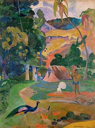 Matamoe (Landscape with Peacocks), 1892 von Gauguin | Leinwand Kunstdruck