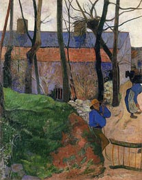 Houses in le Pouldu, 1890 von Gauguin | Leinwand Kunstdruck