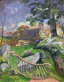 The Gate (The Swineherd), 1889 by Gauguin | Canvas Print