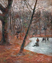 Sklaters in the Park in Frederiksberg, 1884 von Gauguin | Leinwand Kunstdruck