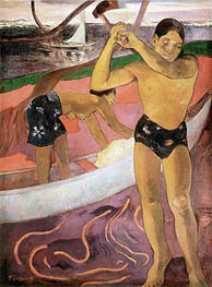 The Man with an Axe, 1891 von Gauguin | Leinwand Kunstdruck