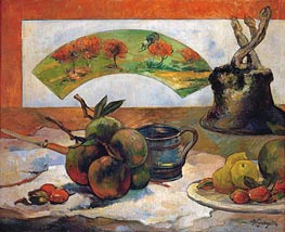 Gauguin | Still Life with Fruits and Fan | Giclée Canvas Print