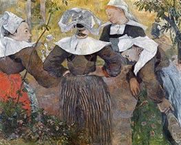 Gauguin | Four Breton Women | Giclée Canvas Print