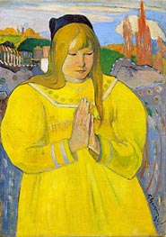 Breton Girl in Prayer, 1894 von Gauguin | Leinwand Kunstdruck