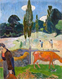 The Red Cow, 1889 von Gauguin | Leinwand Kunstdruck