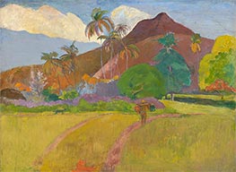 Tahitianische Landschaft, 1891 von Gauguin | Leinwand Kunstdruck