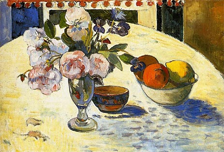 Flowers and a Bowl of Fruit, 1894 | Gauguin | Giclée Canvas Print