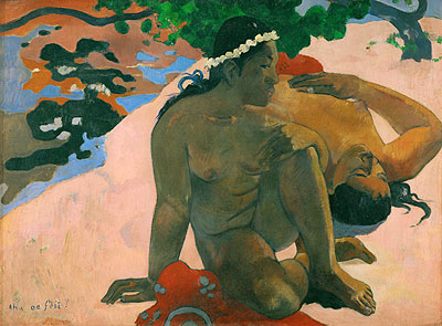 Aha oe Feii (What Are You Jealous), 1892 | Gauguin | Giclée Leinwand Kunstdruck