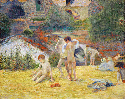 Boys from Britanny Bathing (Bath next to the mill in the Bois d'Amour), 1886 | Gauguin