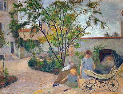 Garden in Vaugirard (The Artist's Family in the Garden in rue Carcel, Paris), 1881 | Gauguin | Giclée Canvas Print