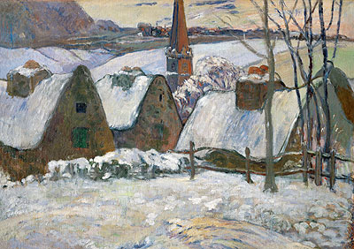 Village in Brittany in the Snow, 1894 | Gauguin | Giclée Leinwand Kunstdruck