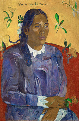 Vahine no te tiare (Tahitan Woman with Flower), 1891 | Gauguin | Giclée Canvas Print